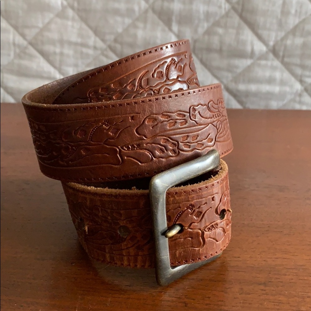 Vintage Blues Brown Leather Belt